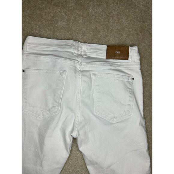 Zara White Distressed 34 waist, 27 inseam, Raw Edge High Rise PLUS - Picture 10 of 10